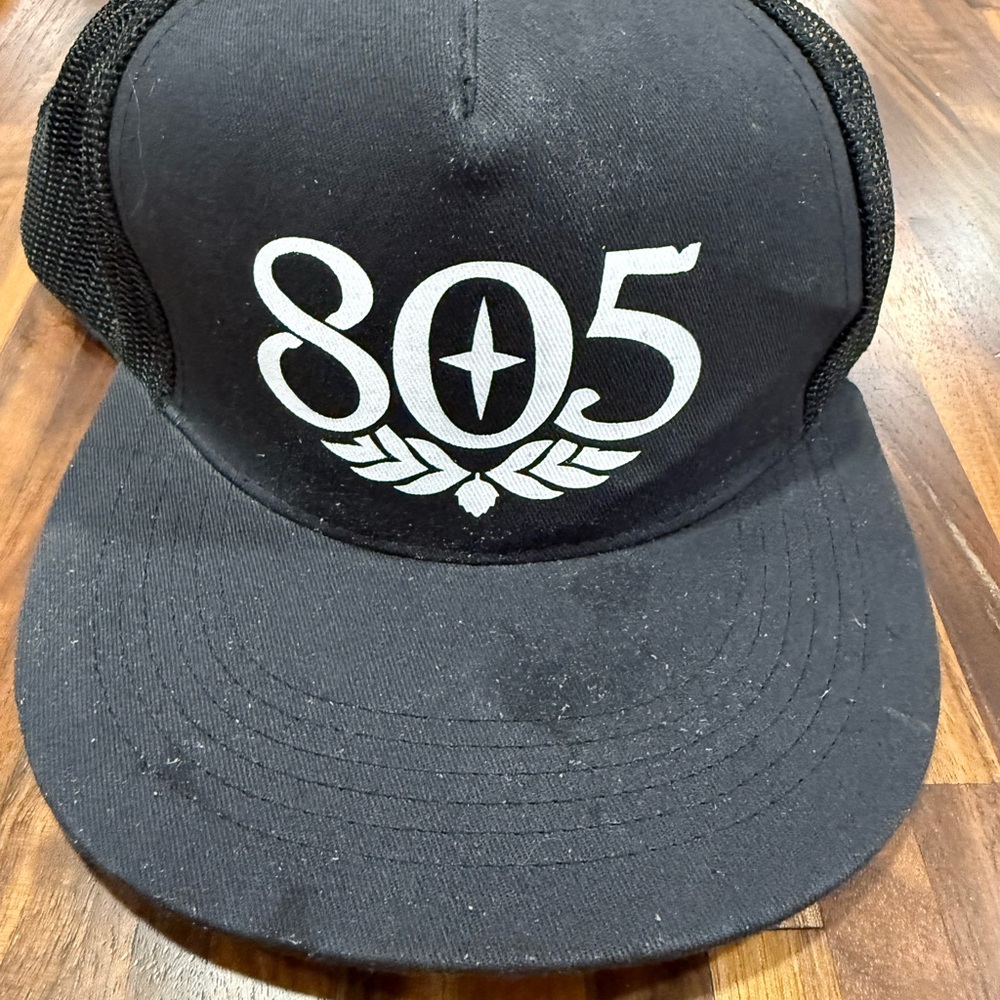 805 Black Snap Back Trucker Hat